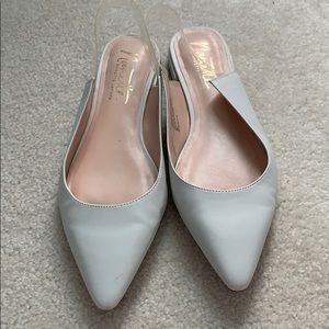 White sling back flats
